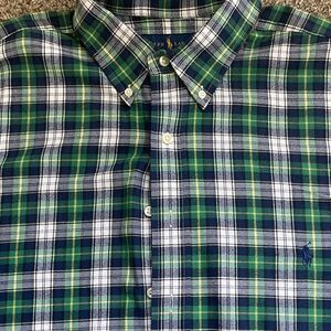 Ralph Lauren Men's Plaid Shirt in Blue and Green